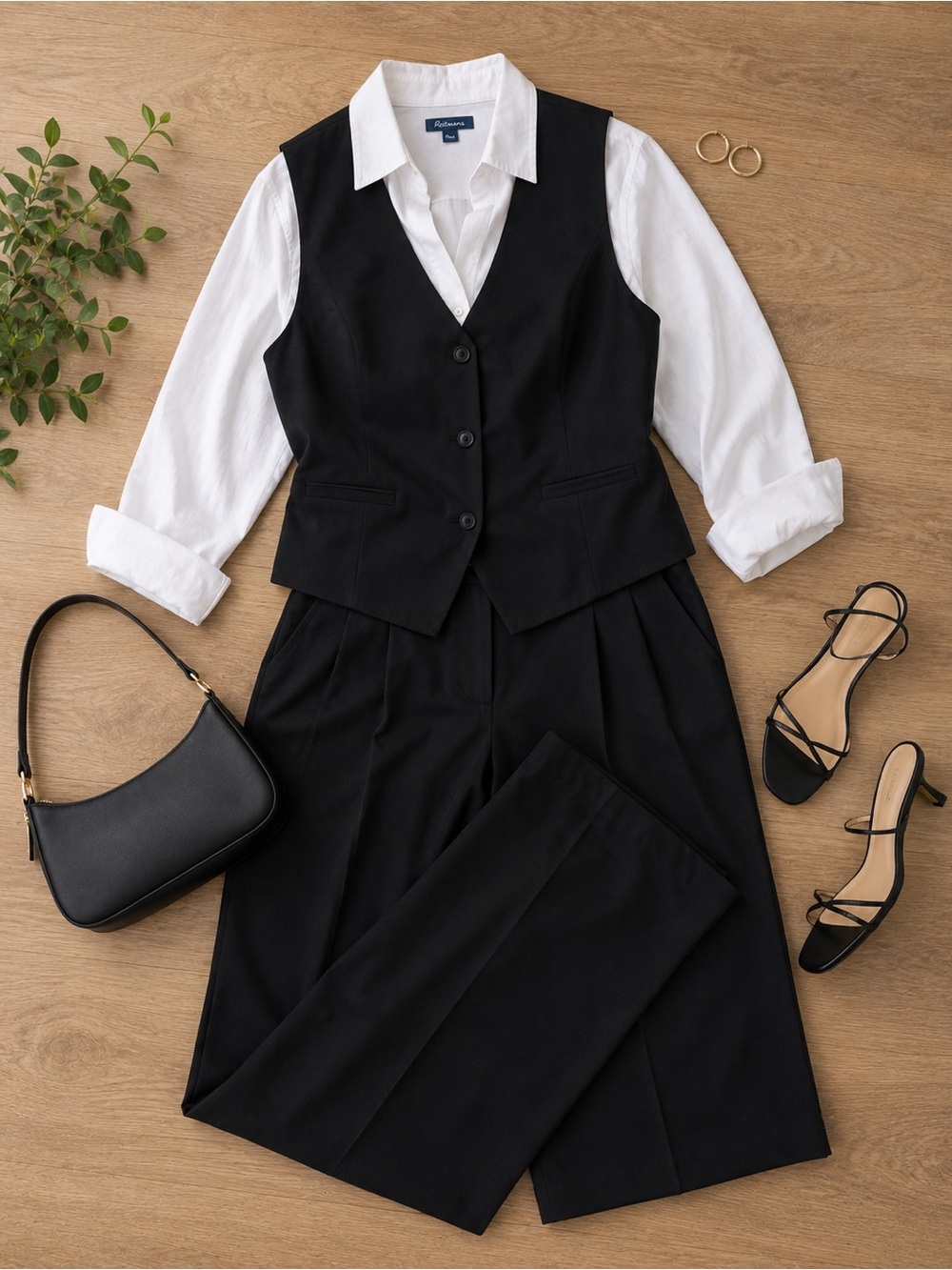 NWT Reitmans Plus Black Tailored Vest Size 16 Business Casual Career